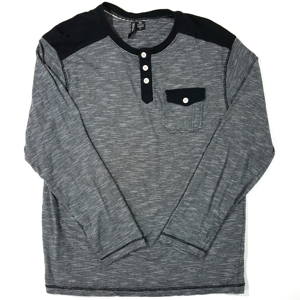 Distortion Men's L/S Henley Shirt Size:XL